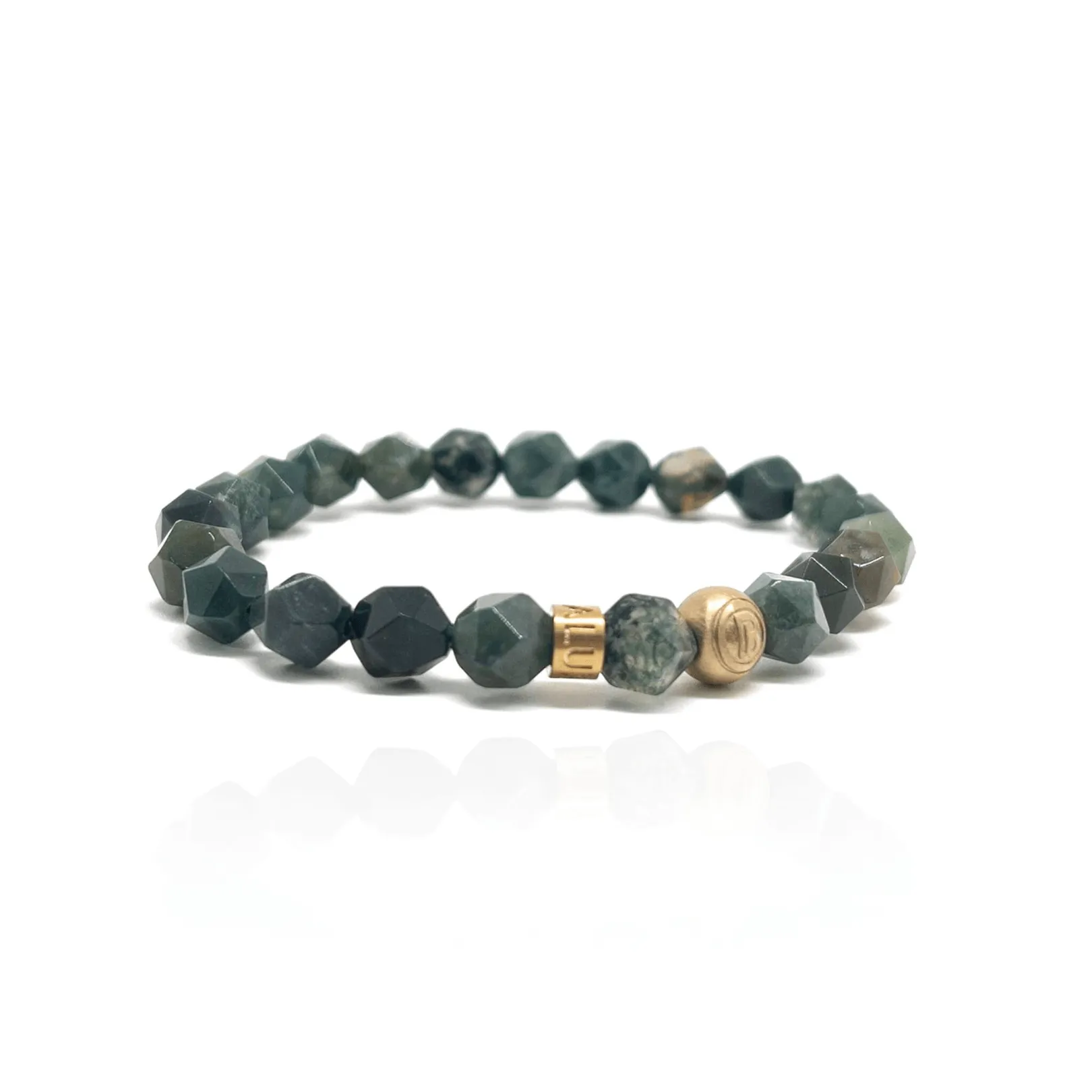 The Full Faceted Moss Agate Signed Bracelet