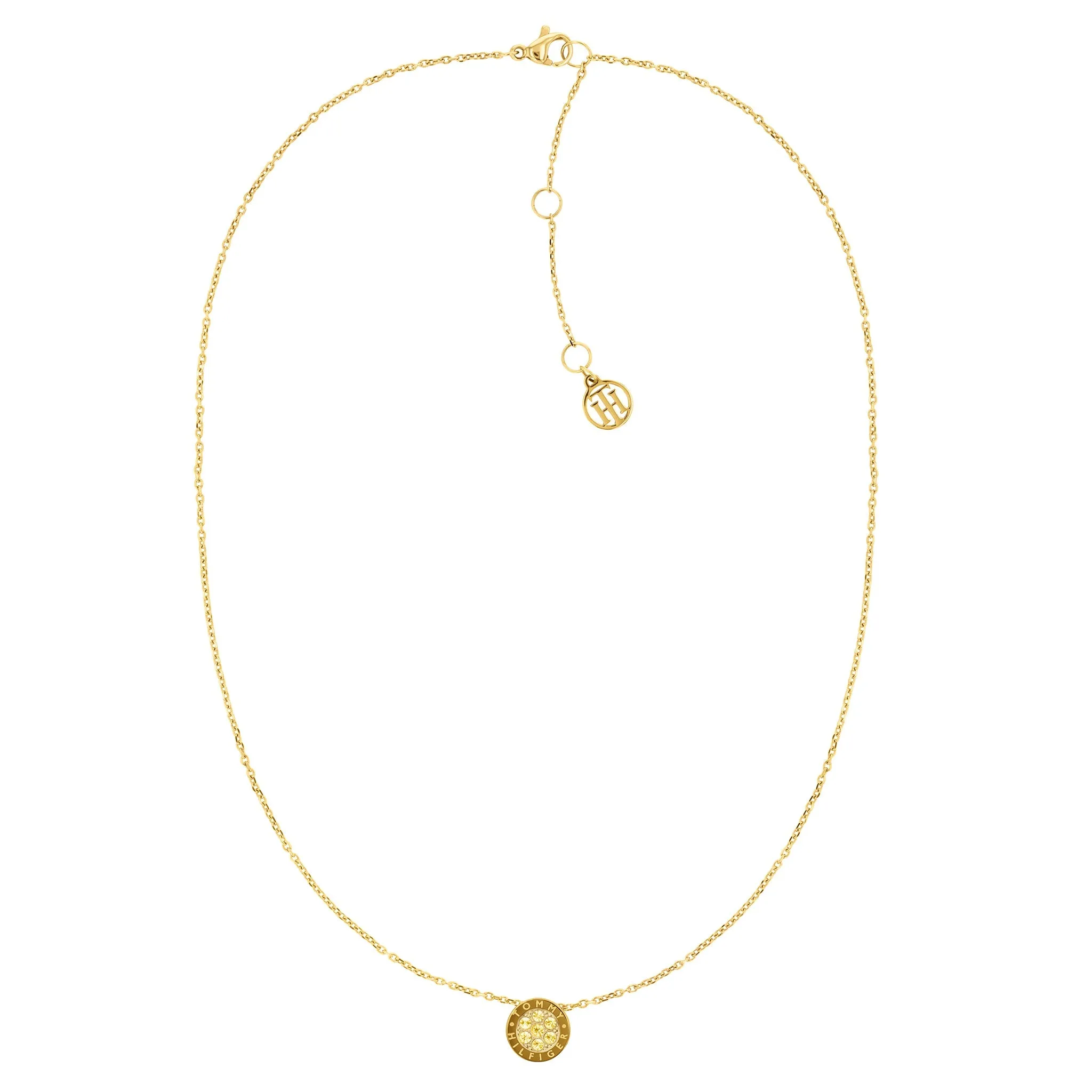 Tommy Hilfiger Jewellery Gold Steel & Crystals Women's Pendant Necklace - 2780569