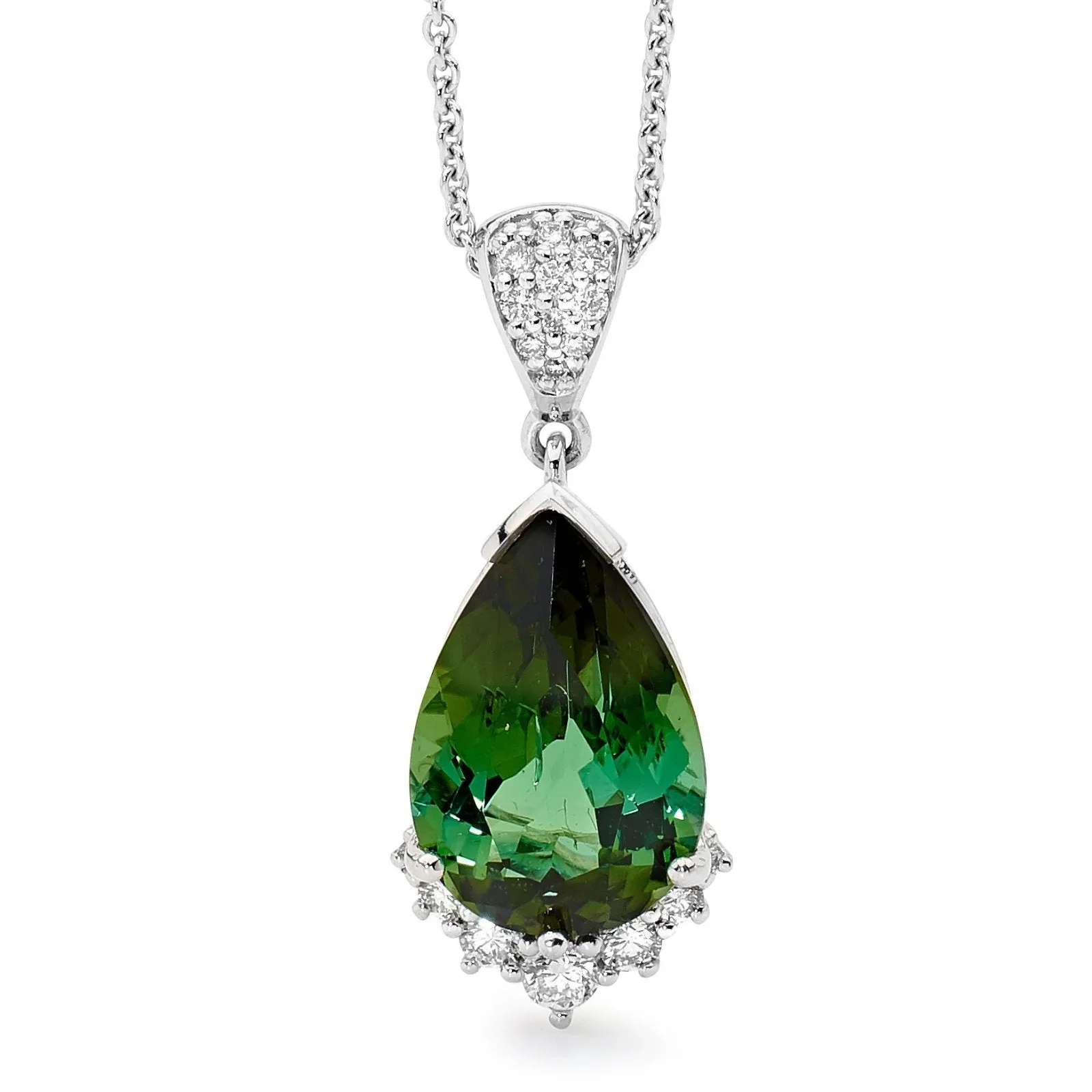 Tourmaline and diamond Pendant