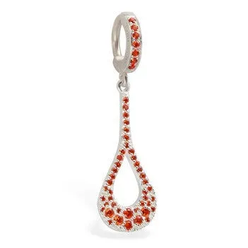 TummyToys® Dazzling Orange CZ Charm Navel Bar