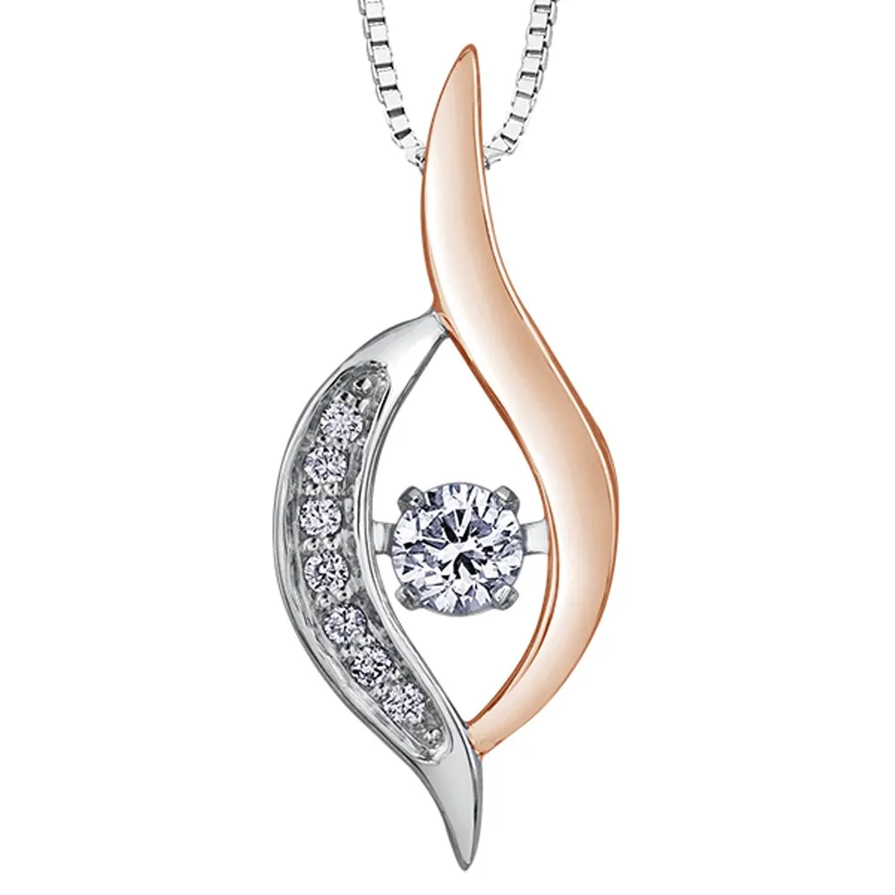 Two-Tone Gold Canadian Diamond Pulse Pendant