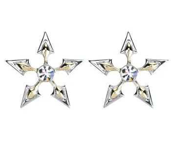 TWO TONE STAR EARRINGS , DC/60