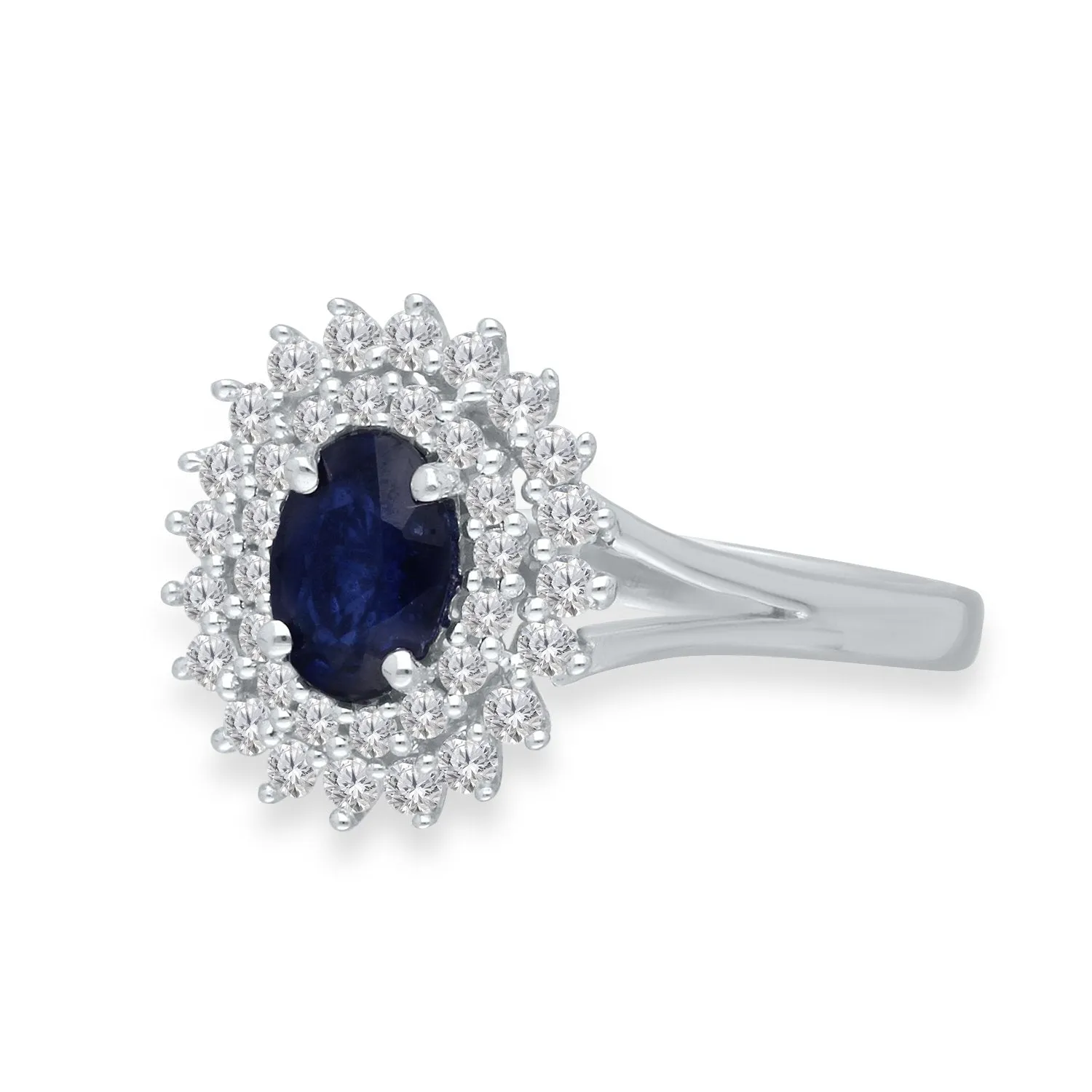 White Gold Sapphire & Diamond Heirloom Ring