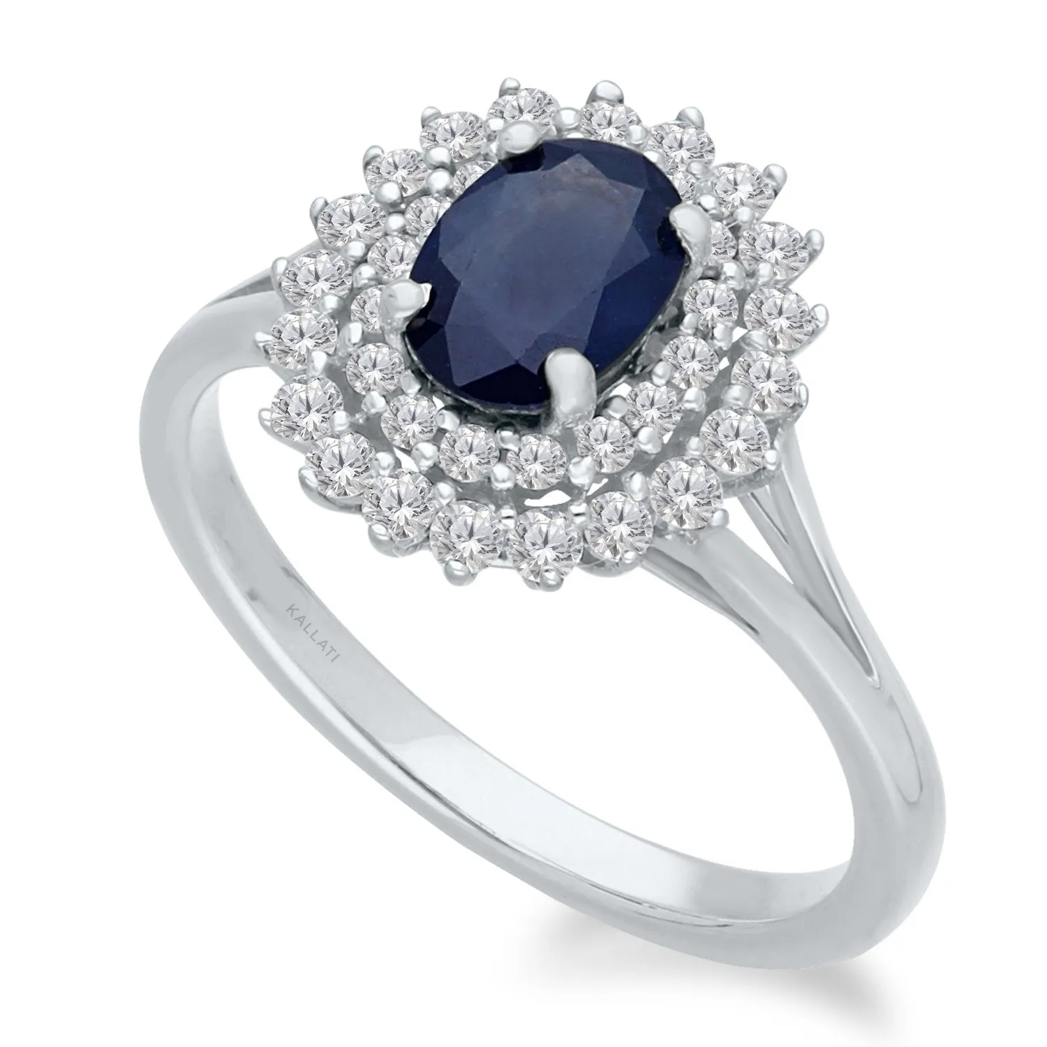 White Gold Sapphire & Diamond Heirloom Ring