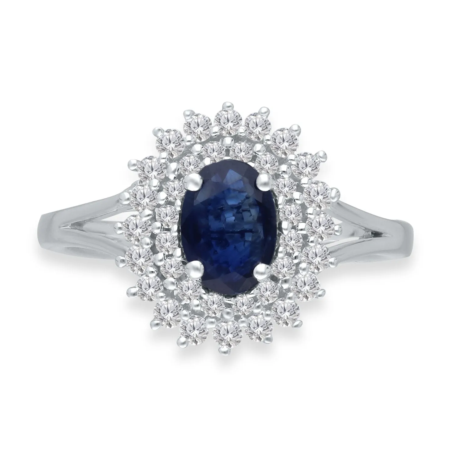 White Gold Sapphire & Diamond Heirloom Ring