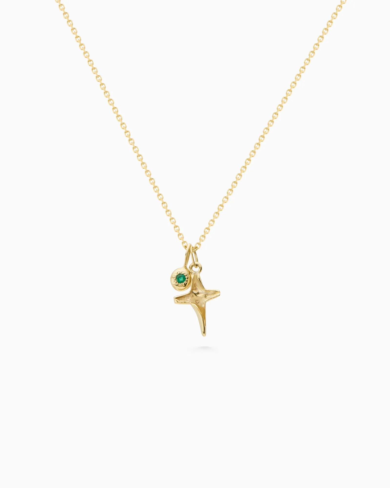 X Mini Folded Cross Necklace | Solid Gold